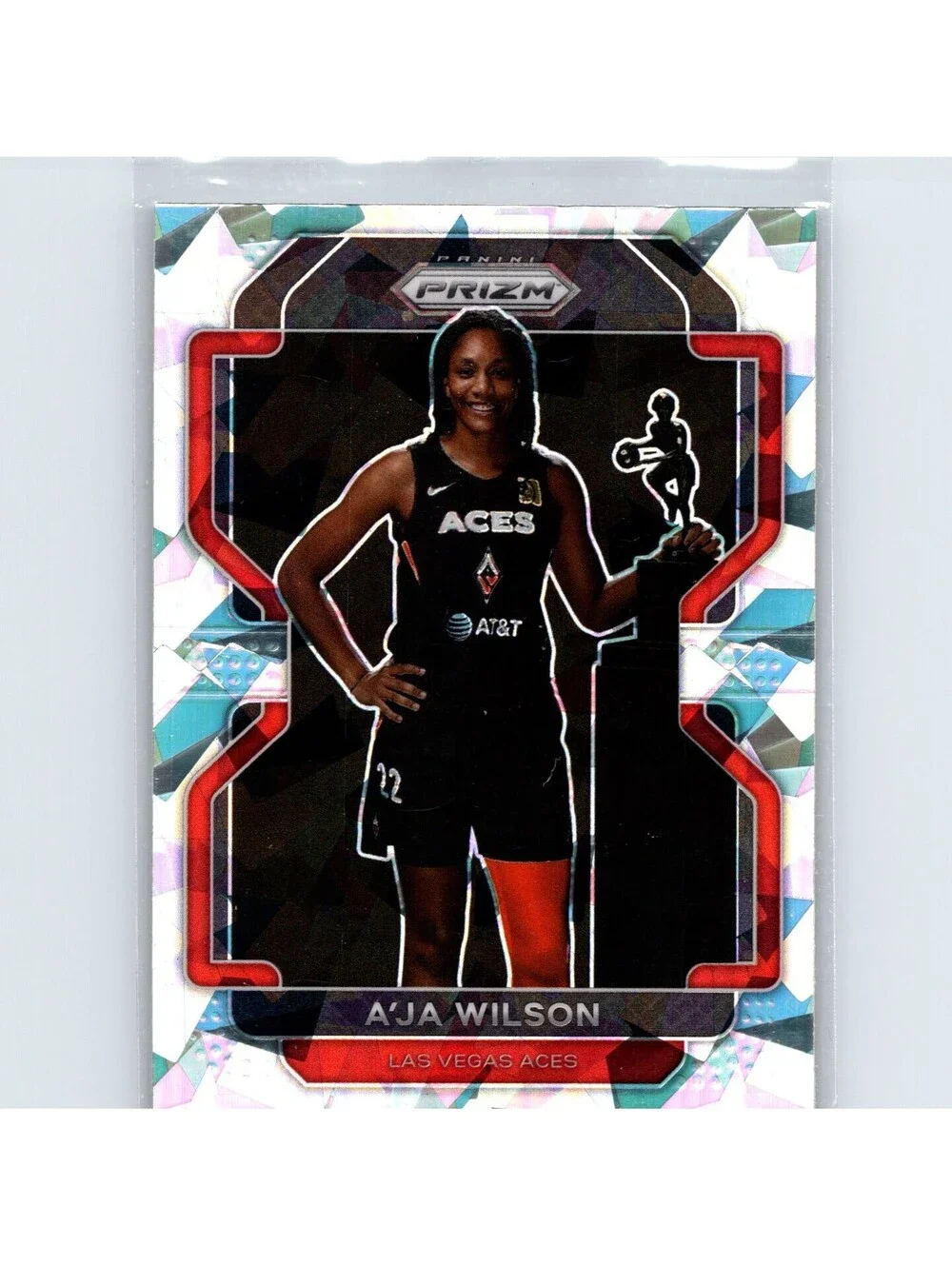 2022 Panini Prizm WNBA A'ja Wilson #128 Ice Las Vegas Aces